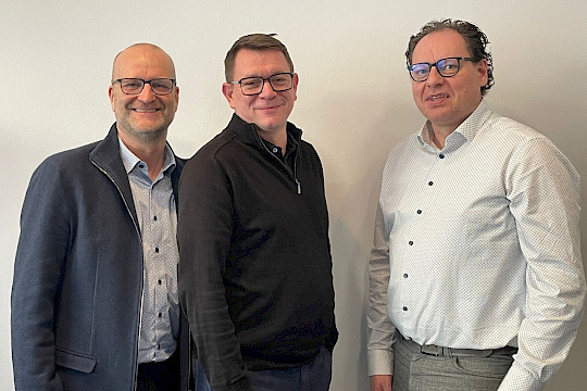 Der Vorstand der D.C.D.G. (von links nach rechts) Dirk Fischer, Matthias  Klein (Vorstandsvorsitzender), Stefan Kreuser (Foto Credit: D.C.D.G. eG)