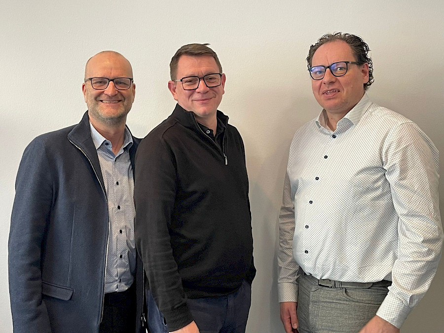 Der Vorstand der D.C.D.G. (von links nach rechts) Dirk Fischer, Matthias  Klein (Vorstandsvorsitzender), Stefan Kreuser (Foto Credit: D.C.D.G. eG)